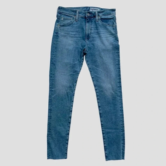 AG Adriano Goldschmied Farrah High Rise Skinny Ankle, Light Wash Raw Hem Size 29 - Picture 6 of 16